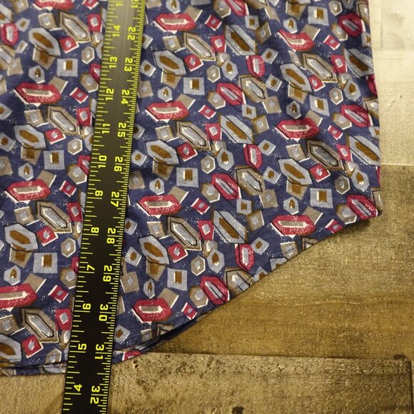 Time Pieces Button-Down Shirt Men’s XL Tall Navy Geometric Cotton Long Sleeve - Picture 6 of 9